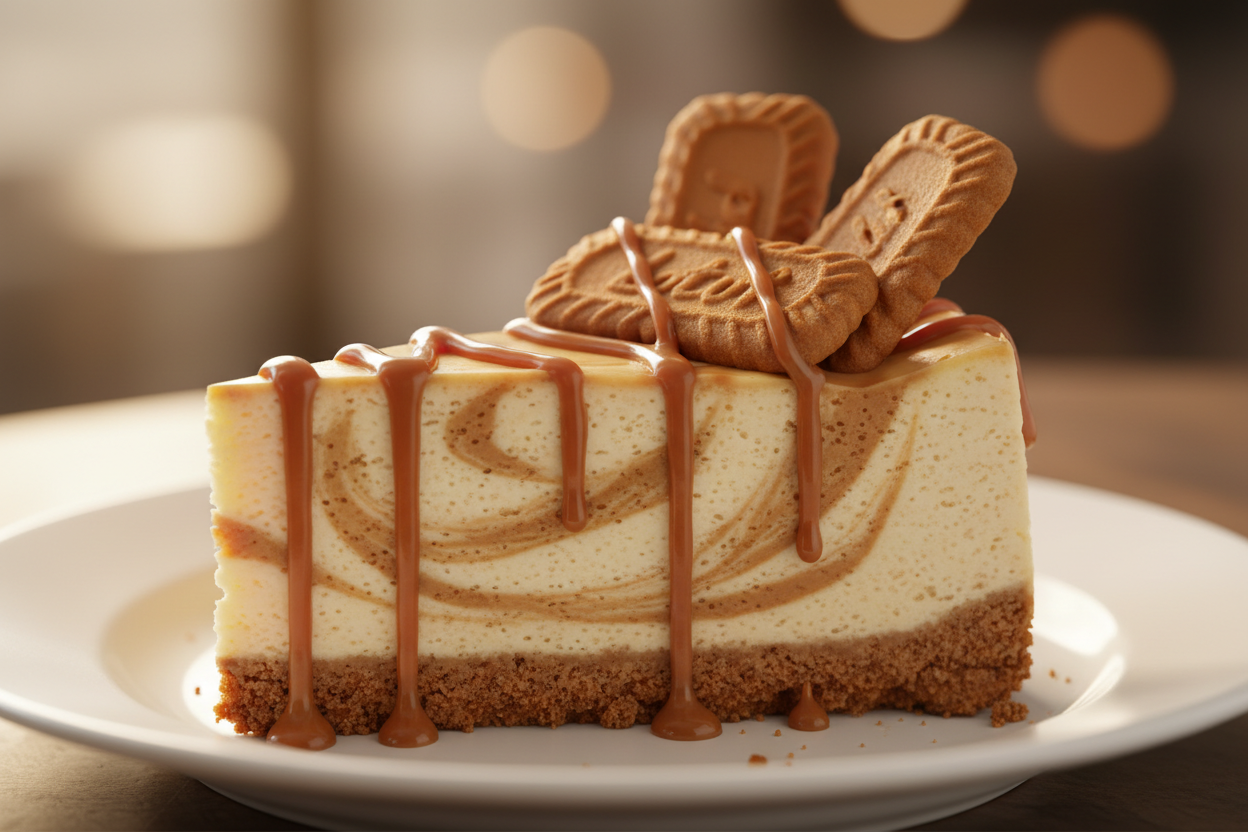 Biscoff cheese cake slice