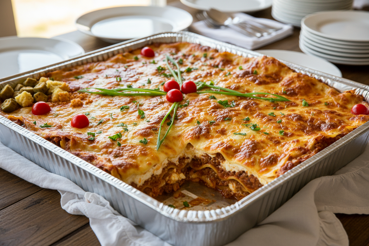 catered southern style lasanga