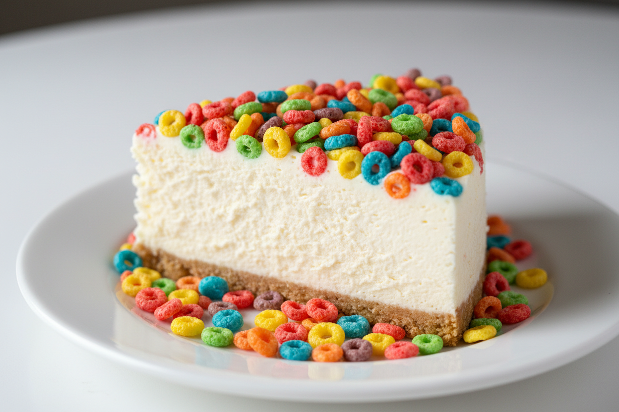pebbles cereal slice cheese cake